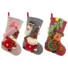Grandi calze di lana lavorate a maglia Babbo Natale Pupazzo di neve Cervi Calzini natalizi Sacchetto regalo Decorazioni per caminetti AA