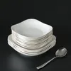 Geschirr Teller Großhandel Benutzerdefinierte High-End-Geschirr 228x38mm Weißer Keramikring-Dinner-Platte