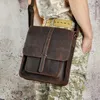 Cross Body Solid Genuine Leather Travel Messenger Bag Satchel 12" Laptop Cross-body Shoulder For Men Male 5867Cross