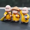 Interior Decorations 3Pcs/Set Lovely Non-fading Resin Buddha Monk Figurine Dolls Little Miniature Statue Ornament Car Desk DecorationInterio