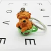 Keychains 1Pc Cute Simulation Dog Pet Key Ring Keychain Resin Small Animal Keyring Pendant Charm Bag Decor Jewelry K22Keychains Emel22