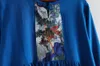 Vêtements ethniques Produits d'été Bleu Blanc Fleur Chinois Antique Robe Florale Col Rond Manches Longues Coton Lin Vintage Robe De Broderie