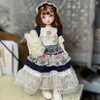 Handgjorda 1/6 mini mode bjd docka fogade boll msd söt smink rörliga prinsessor kläder kostym tillbehör baby leksak naken flickor 220505