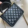 2022Ss Designer Women Mini bag Leather Classic Flap Diamond Lattice Tote Fashion Small Golden Ball Adjustable Strap Crossbody Cosmetic