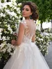 Classic A-Line Wedding Dresses O Neck Cap Shoulder Appliques Sequined Illusion 2022 New Bridal Gowns