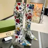 Das Hacker Project Aria Strick Sock über knreiehende hohe Stiletto -Stiefel Stretch ThachhighHoigh Speod Toade Stiefeletten für Frauen Des3140435