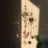 Itens de Novidade Sun Catcher Cristal Chandelier Iluminador Arco-íris Pendurando Vento Chimes Home Jardim Decoração Inventário Atacado