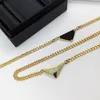 Womens Designer Necklace Fashion Jewelry mens Women Luxury triangle GoldNecklaces Classic Couple hoops P Necklace Jewelrys 2203303D