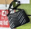 Realfine Bags 5A 634936 18cm Marmont Mini Sholdent Handbag Black Hardware Handbags Dust Bag283Wの女性のための財布