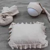 Filtar Swaddling Ylsteed 3st Set Wrap Hat Pillow Born Pography Baby Po Props Fotoshoot Spädbarnsskytte Filtblanketter