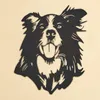 ブラックコリーシルエットメタルウォールアート - 犬愛好家のためのザ、ボーダーコリーブラックメタルホームウォール装飾