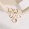 Klusterringar koreansk mode guldfjäril för kvinnor män älskar par uppsättningar parade saker bröllop öppen justerbar ring gåva juvelrycluster