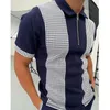 Verão Homens Polo Camisa Manga Curta Solta Zíper Cor Combinando Roupas Luxo Masculino Camisas Top U.S. Yards 220402
