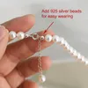 Ashiqi Natural Freshwater Pearl Chokers Halskette 925 Sterling Silber Schmuck für Frauen Geschenk Mode 220722