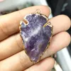 Decorative Figurines Objects & Natural Stone Purple Amethyst Pendants White Crystal Pendulum For Jewelry Making Diy Women Necklace Accessori