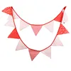 Party Decoration Flags 3.4m Röd färgstjärna Dot Cotton Tyg Bunting Pennant Flag Banner Garland Bröllop/födelsedagsdekor Party