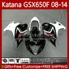 Bodys Kit för Suzuki Katana GSX-650F GSXF 650 GSXF-650 08-14 120NO.12 GSX650F GSXF650 08 09 10 11 12 13 14 GSX 650F 2008 2009 2010 2011 2012 2013 2014 Fairing White Glossy