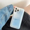 Tasarımcılar Telefon Vaka Sky Mavi Moda Gülümseyen Yüz İPhone Case 13 Pro Max 12 Case 11xr Case Güzel A