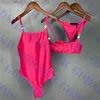 Letter Logo Bayan Mayo Seti Pembe Kadın Bikini Bodysuit Mayo Yüksek Sınıf Bayanlar Bikinis İki Stil