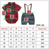 Ensembles de vêtements coton bébé garçon Gentleman anniversaire vêtements costumes né robe de soirée Plaid Rmper ceinture pantalon enfant en bas âge cadeau ensemble vêtements