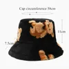 Berets Fashion Autumn Winter Leopard Fur Bucket Hat Bear Ear Ball Plush Fisherman Soft Warm Thick Basin Protection HatsBerets