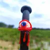 8 Inch Heady Bong Black 20CM 3D Red Blue Glow Eye Ball Half Teeth Glass Bong Water Pipes Joint Hookah Smoking Bubbler 14mm Bowl