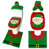 Juldekorationer toalettstoltäcke Santa Claus Badrummatta Xmas Decor Badrum Santas Toaletter Seats Covers Rug YF0061