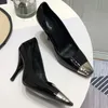 2021 selling metal head small square head fashion single shoes