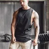 Fitness Shark Herren Tank Top Baumwolle ärmelloses Sportshirt Gym Wear Trainingskleidung T-Shirt Basketball Laufweste W220426