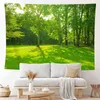 Platô da montanha e Lawn Landscape Wall Rug Bohemian Room Canvas Rugs Decoração do quarto para J220804