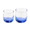 Blue Old Fashioned Water Glass Tumbler Short Drinking Glasses Beverage Cup Rock Whiskey Wine Barware for Hotel Restaurant