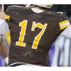 Chen37 Men NCAA Wyoming Cowboy 17 Josh Allen College Football Jerseys Stitcehd Brown White Size S-3XL