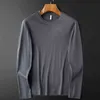 Minglu 100% Cotton Male T-shirts Luxury Long Sleeve Liquid Ammonia Mercerization Mens T-shirts Slim Fit Casual Man T-shirts 4XL T220808