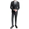 Men's Suits & Blazers Mens Business 2022 Suit Men's Three-piece Trend Korean Version Slim Casual Groom Wedding Solid ColorMen's