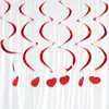 Party Decoration 6/12pcs Red Love Heart Spiral Pendant Tak