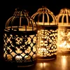 Europ Birdcage Candle Holder Gold Plating artesanato Produtos Castiçais Vela Stand para decoração de casa adereços de casamento