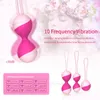 Nxy Eggs 2 in 1 Kegel Balls Vibrator Sex Toys for Woman Safe Silicone Gihisha Ball Remote Control膣タイトエクササイズ大人製品220421