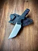 1pcs R7273 Couteau droit de survie A2 Stone Wash Tanto Point Blade Full Tang Black G10 Poignée Couteaux tactiques de camping en plein air avec Kydex