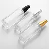 100pcs/lote 20ml Garrafas vazias reabastecidos portátil Viajante de perfume portátil Vidro Spray Atomizador transparente Contêiner transparente por atacado