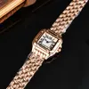 relojes de mujer moda oro rosa pulsera movimiento de cuarzo reloj de vestir estilo de vida impermeable diseño luminoso señora reloj caja de diamantes analógico Montre De Luxe