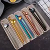 Reusable 304 Stainless Steel Straw Set Straight Bent Drinking Straws Cleaning Brush Spoon 7pcs/set With Mini Box GCB14661