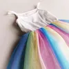 Mädchen Ballkleid Sommer Ärmelloses Tutu Kleid für Kinder Einfarbig Prinzessin Kleid Kinder Party Kleidung G220506