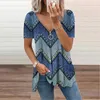 Zipper Ladies Tshirt Zagraniczny nadruk krótkie rękawie top TOP TEE Summer damski odzież swobodna luźna tunika 220615