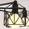 Pendant Lamps Modern Black Chandelier Lighting American Iron Cage Ceiling Lamp Light Fixtures Kitchen Luminiare Bedroom Living Room Home Lig