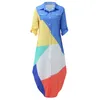 Casual Dresses 2022 Fashion Shirt Long Dress Women Loose Maxi Button Down Sleeve Split Shift Irregular