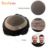 Men Hair Synthetic Toupee Durable 130% Density Man Wig Natural Mono Base Indian Real Human Replacement System Unit 0527