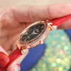 New Luxury Women's Watch Roman Starry Dial Versatile Leather Strap Quartz Ladise Clock Relojes Para Mujer