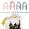 2022 Hooks Travel Portable Multi-function Folding Hanger Outdoor Clothes Drying Plastic Non-slip Clothes Hangers