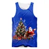 The Listing Mens Clothing 3D Printed Tank Top Christmas Tree And Santa Claus Colored Casual Man Big Size Vest 220623