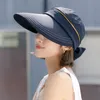 Wide Brim Hats Outdoor Women Large Sun With Removable Top Summer Casual Visor Cap Female Beach Travel Cycling Protection